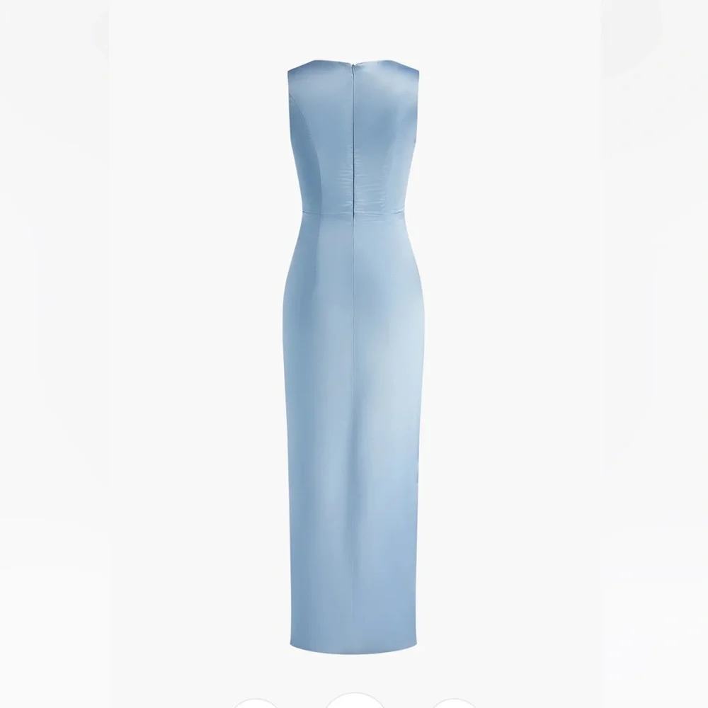 Commense Scalloped edge Blue Floor Length Dress - Picture 2 of 5